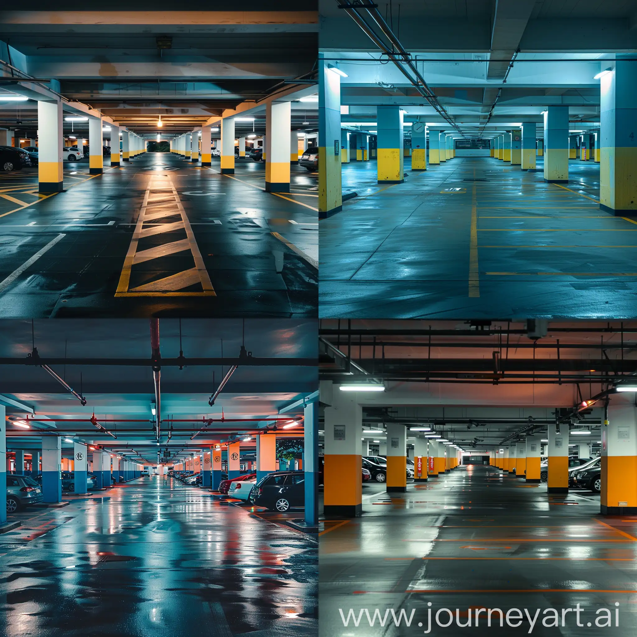 Empty-Car-Park-at-Dusk-with-Dramatic-Lighting