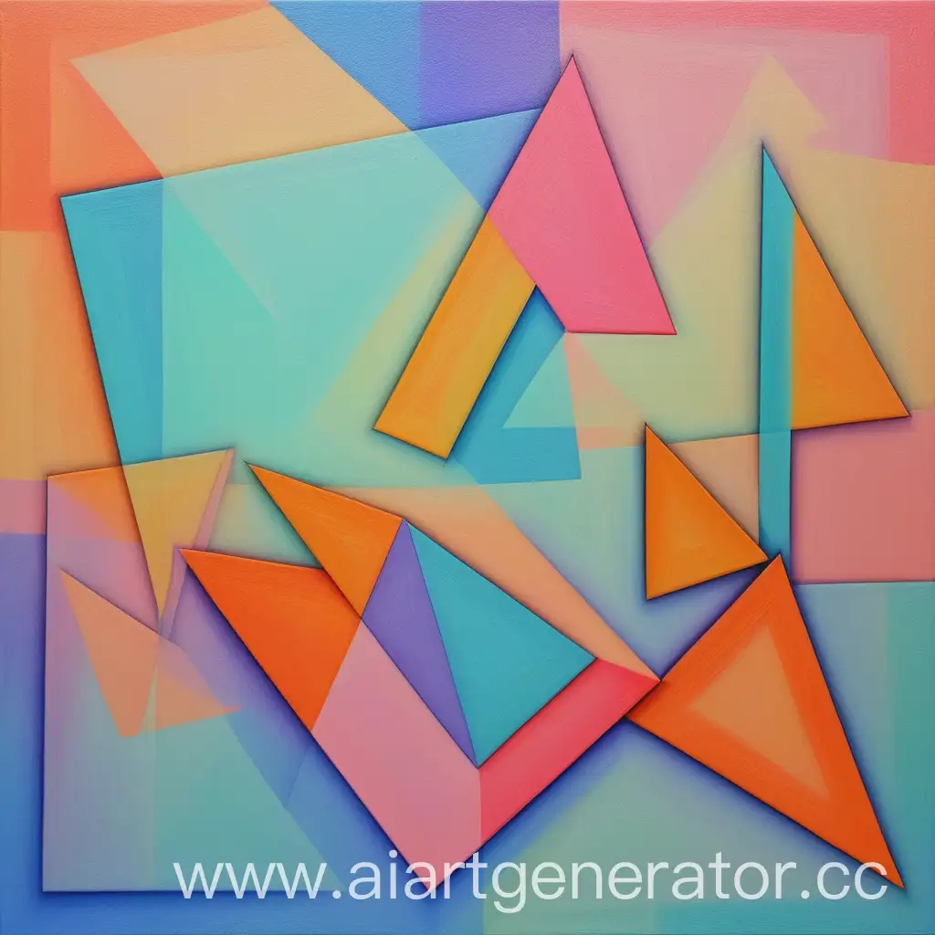 Абстрактная живопись. Геометрия. Цветное изображение. Пастель