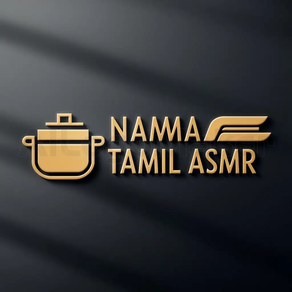 a logo design,with the text "NAMMA TAMIL ASMR", main symbol:COOKING RELATED,Moderate,be used in COOKING industry,clear background