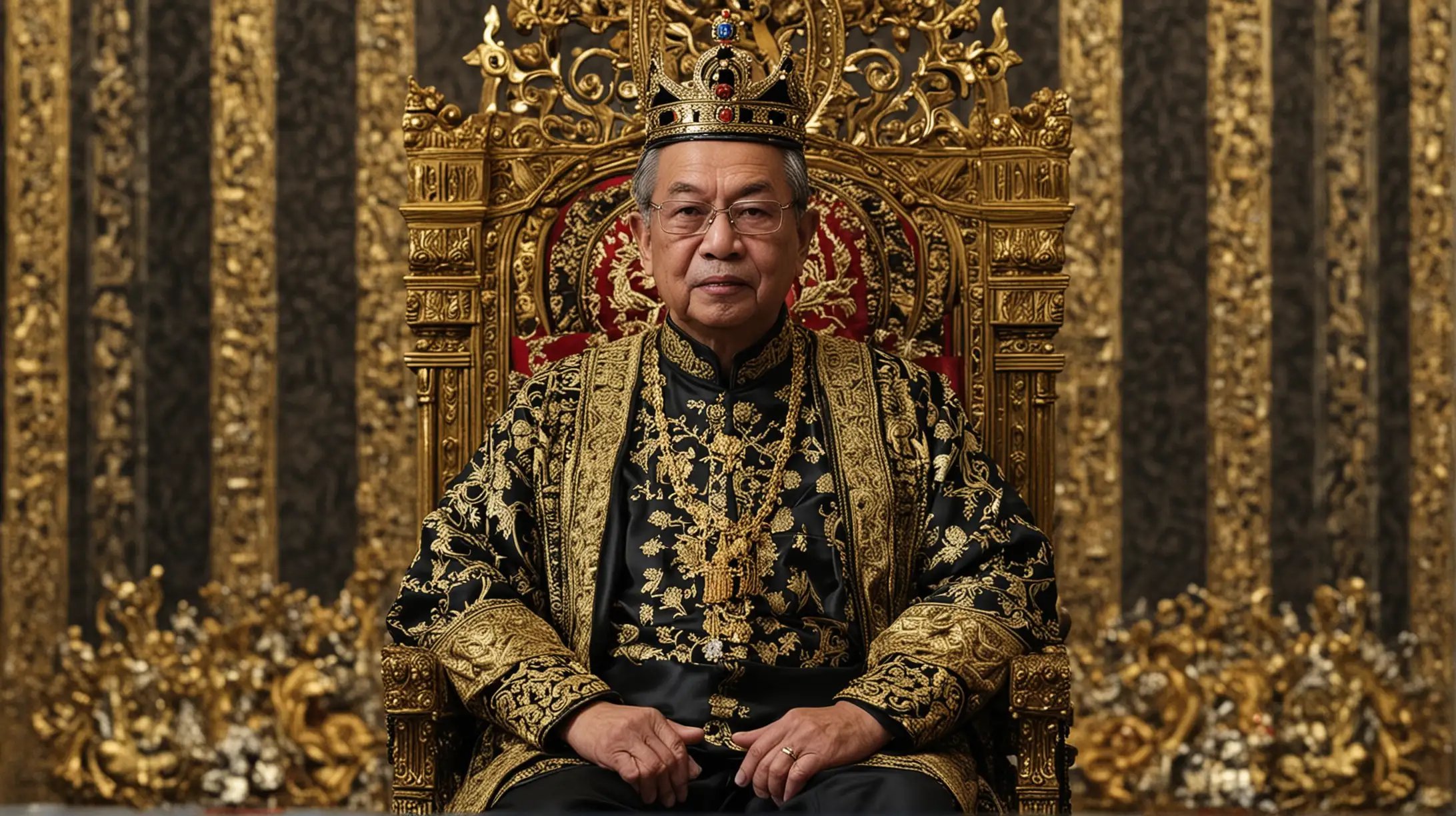 Malaysias King Sitting on Royal Throne | MUSE AI