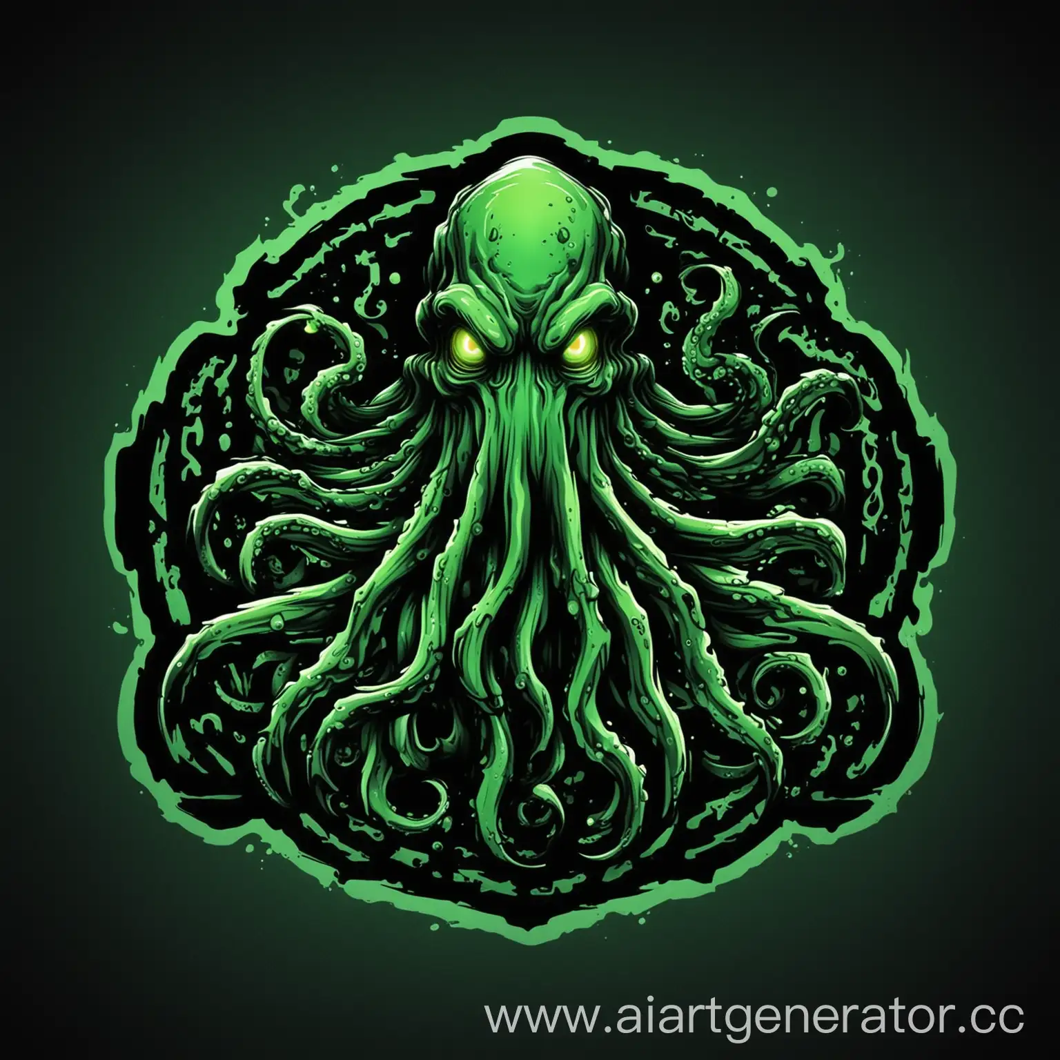 Ultra-Quality-Vector-Graphics-Logo-Featuring-Squid-for-eSports-with-Black-and-Green-Color-Scheme