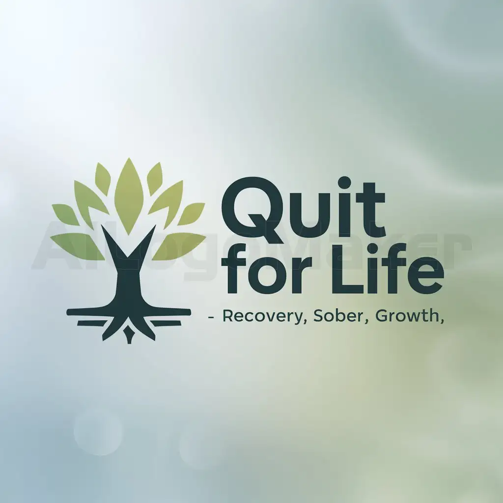 a logo design,with the text "Quit For Life - recovery, sober, growth", main symbol:something positive, uplifting, life like, growth, recovery,n,Moderate,clear background