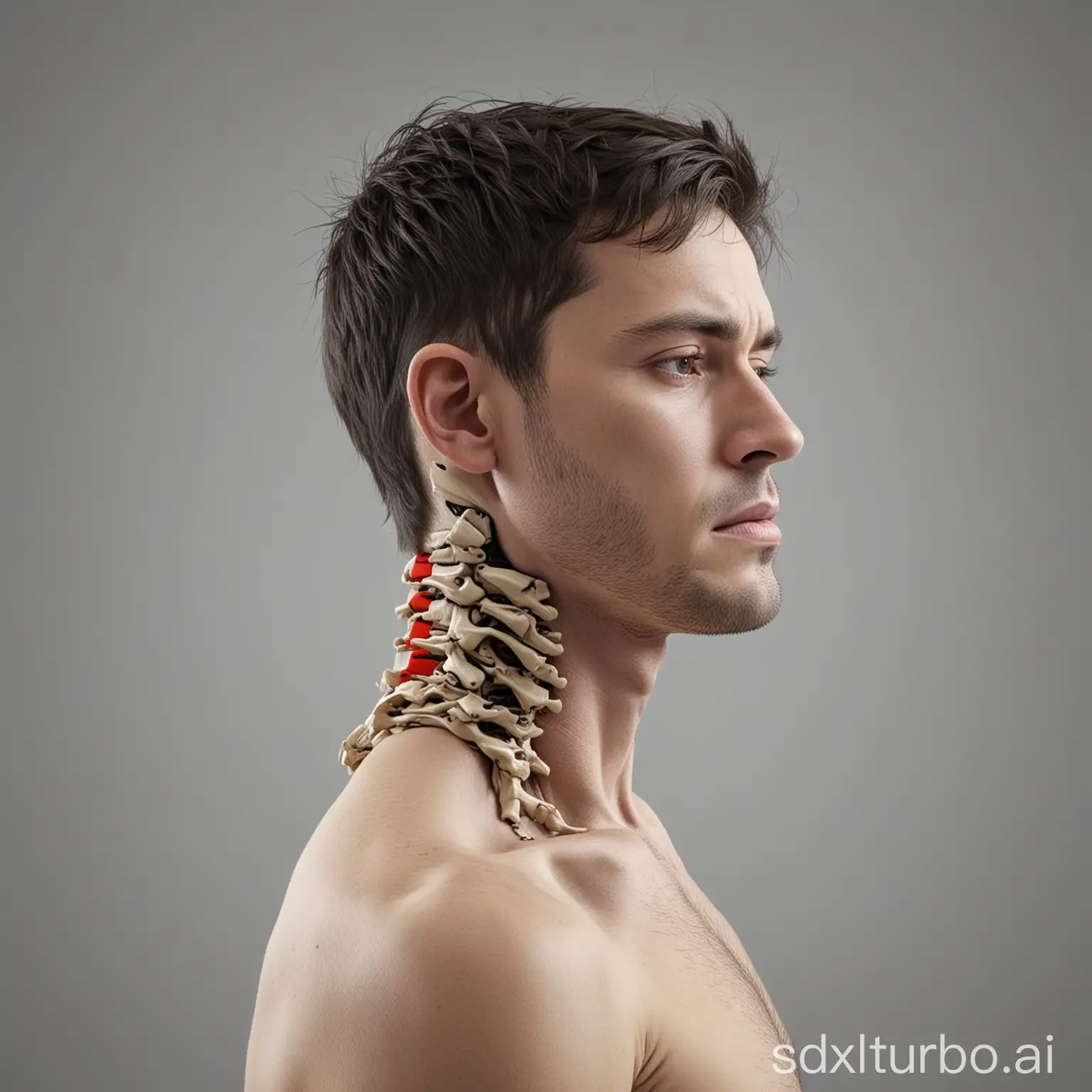 Poor-Neck-Posture-Side-View-Realistic-Isolated-Image-in-8K
