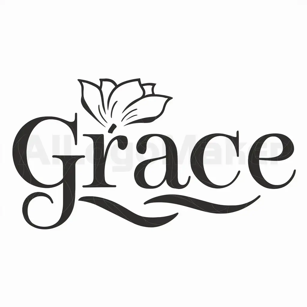 a logo design,with the text "Grace", main symbol:I want to flower letter with no bg,Moderate,clear background