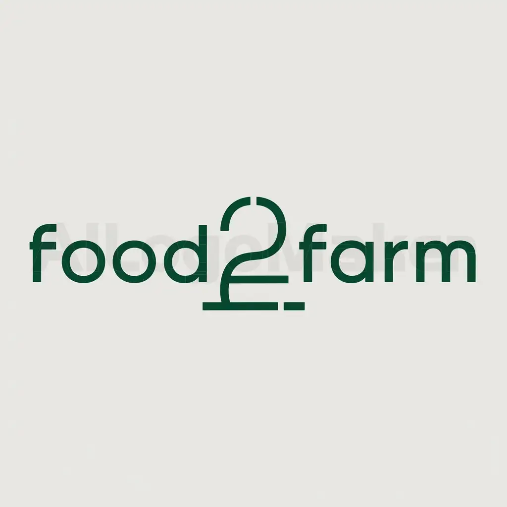 a logo design,with the text "Food2Farm", main symbol: Lettermark, simple, green, sustainable,Minimalistic,be used in Others industry,clear background
