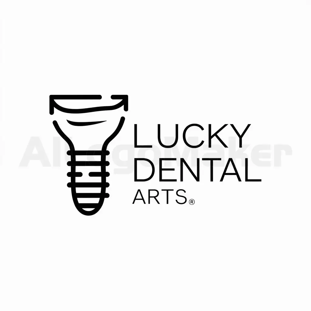 LOGO-Design-for-Lucky-Dental-Arts-Clean-and-Modern-Design-Featuring-a-Tooth-Symbol