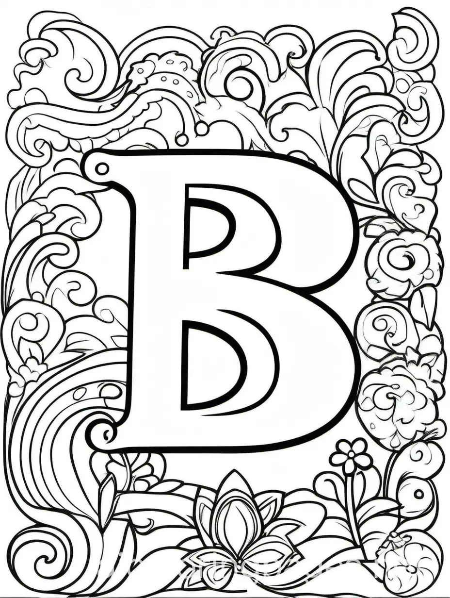 I want to create a coloring in picture for 3 years olds. Create a picture of the letter B

, Coloring Page, black and white, line art, white background, Simplicity, Ample White Space. The background of the coloring page is plain white to make it easy for young children to color within the lines. The outlines of all the subjects are easy to distinguish, making it simple for kids to color without too much difficulty