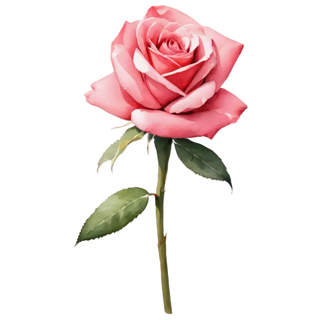 Exquisite Rose Front View Watercolor PNG Captivating Floral Art in ...