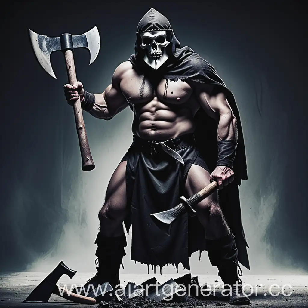 Fierce-Executioner-Holding-Axe-in-Hand