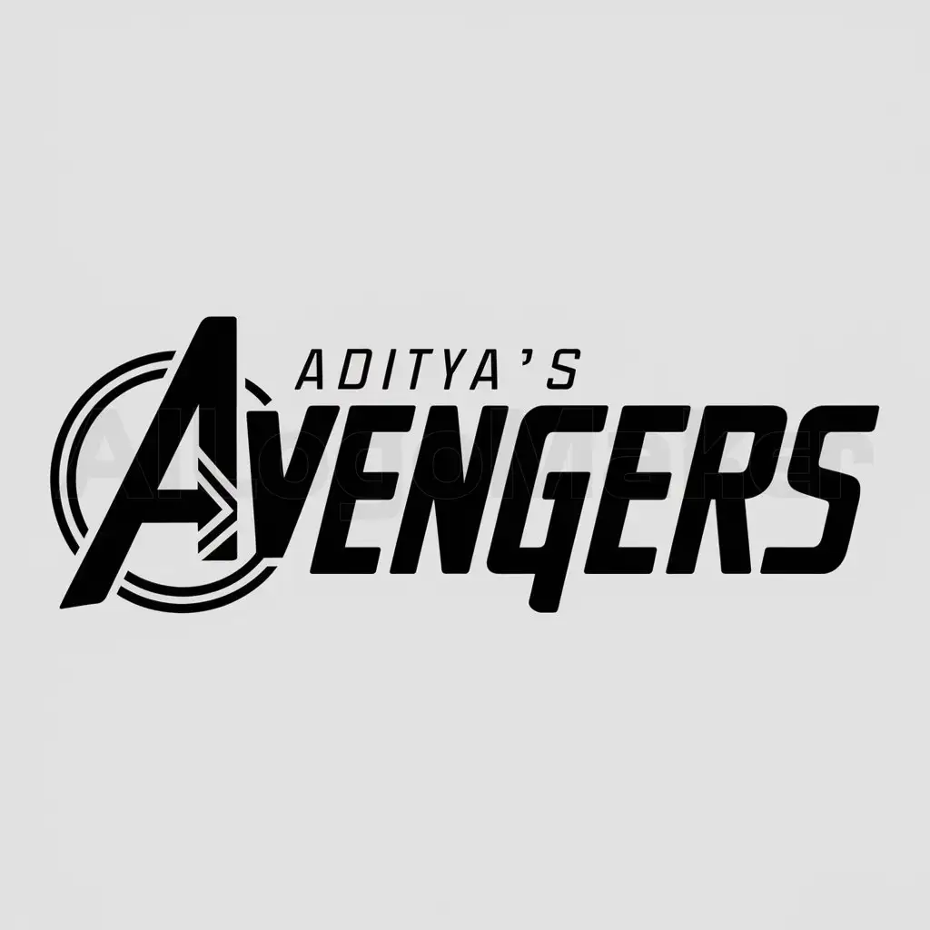 a logo design,with the text "Aditya's Avengers", main symbol:the avengers,Moderate,be used in Others industry,clear background