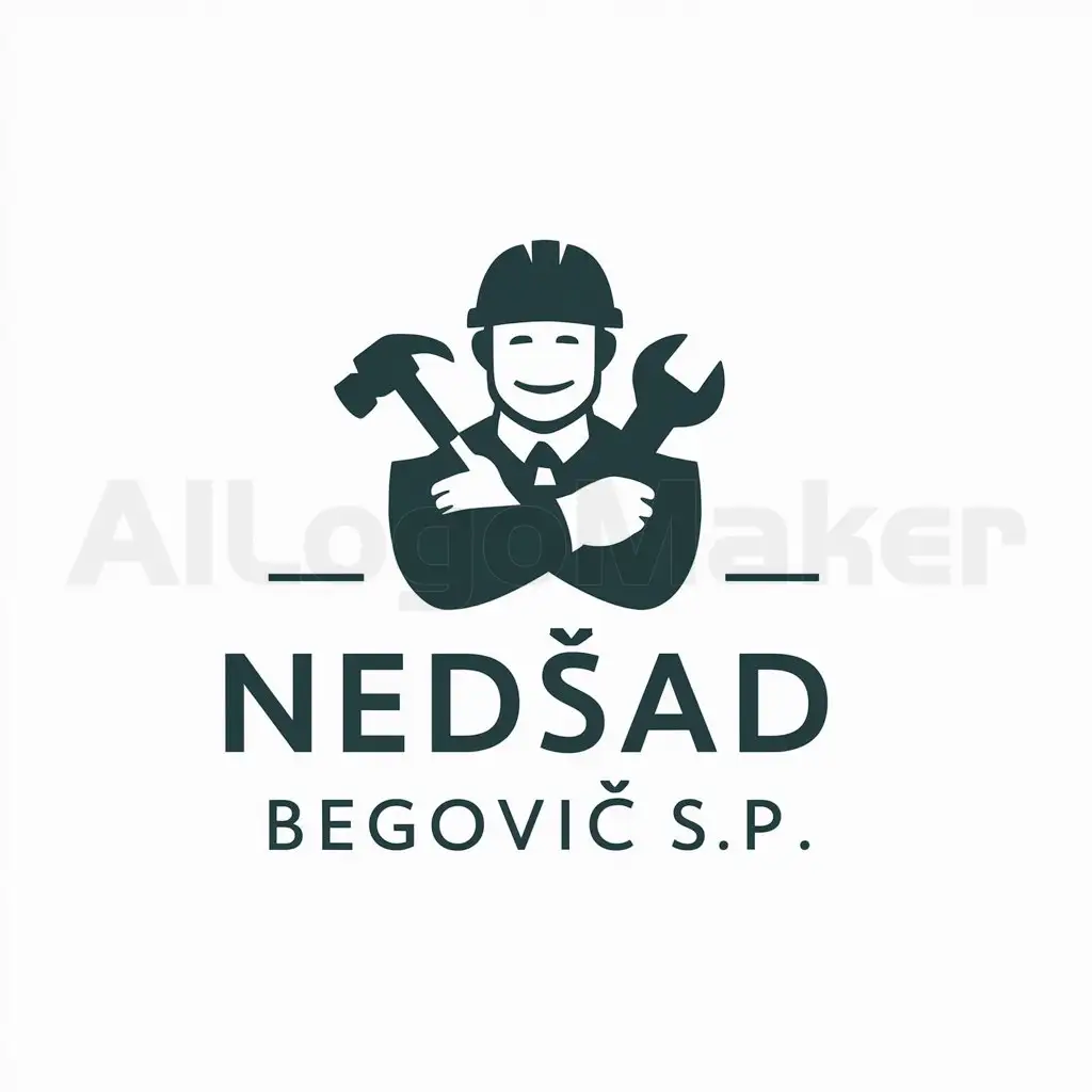 a logo design,with the text "Nedžad Begović s.p.", main symbol:handyman,Moderate,be used in Construction industry,clear background