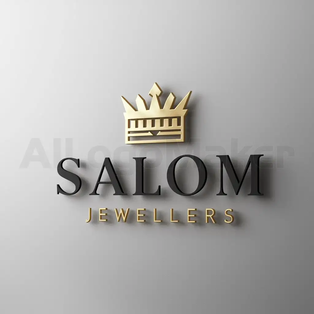 a logo design,with the text "Salom jewellers", main symbol:Gold shop logo,Moderate,clear background