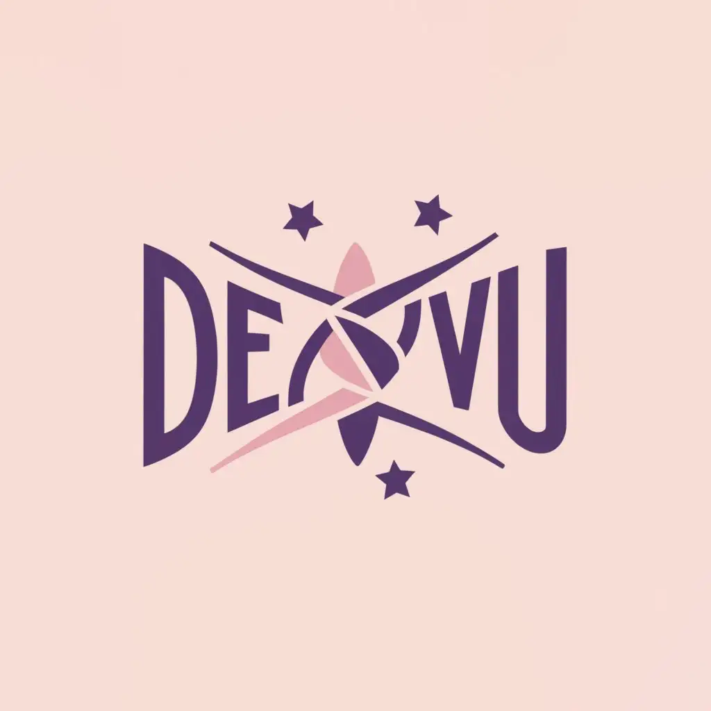 LOGO-Design-For-Deja-Vu-Minimalistic-White-with-Starry-Sky-Theme