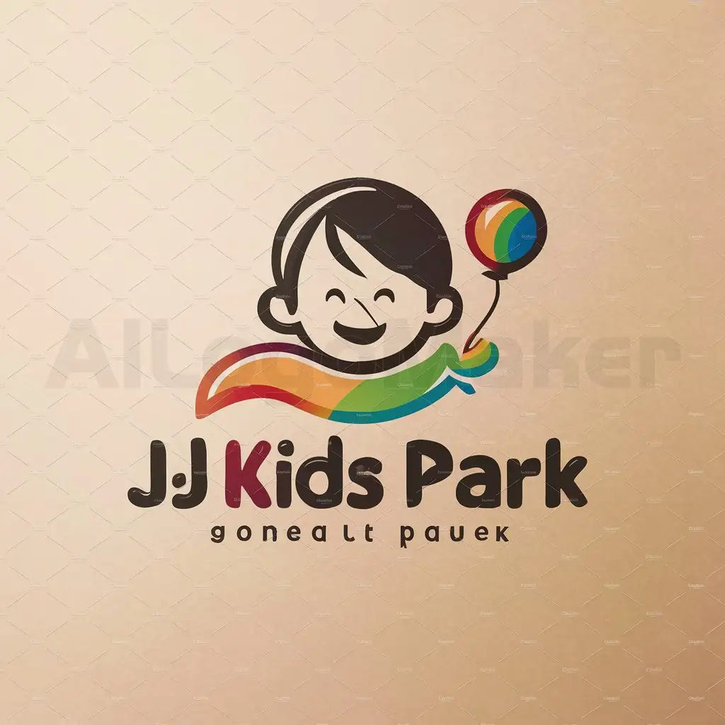 LOGO-Design-For-JJ-Kids-Park-Playful-Font-with-Kid-Symbol-in-Vibrant-Colors