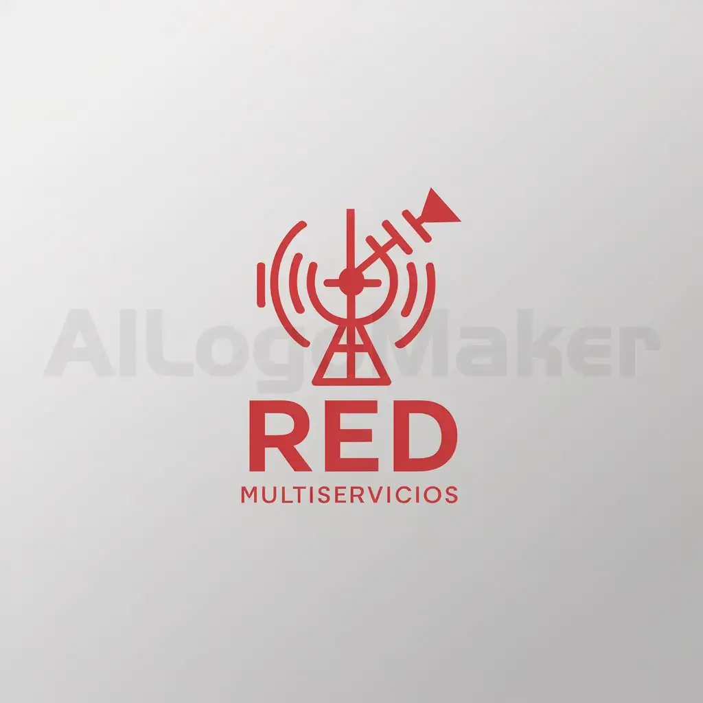 a logo design,with the text "Red MultiServicios", main symbol:antenas, parabolica, telecommunications,Minimalistic,be used in Internet industry,clear background
