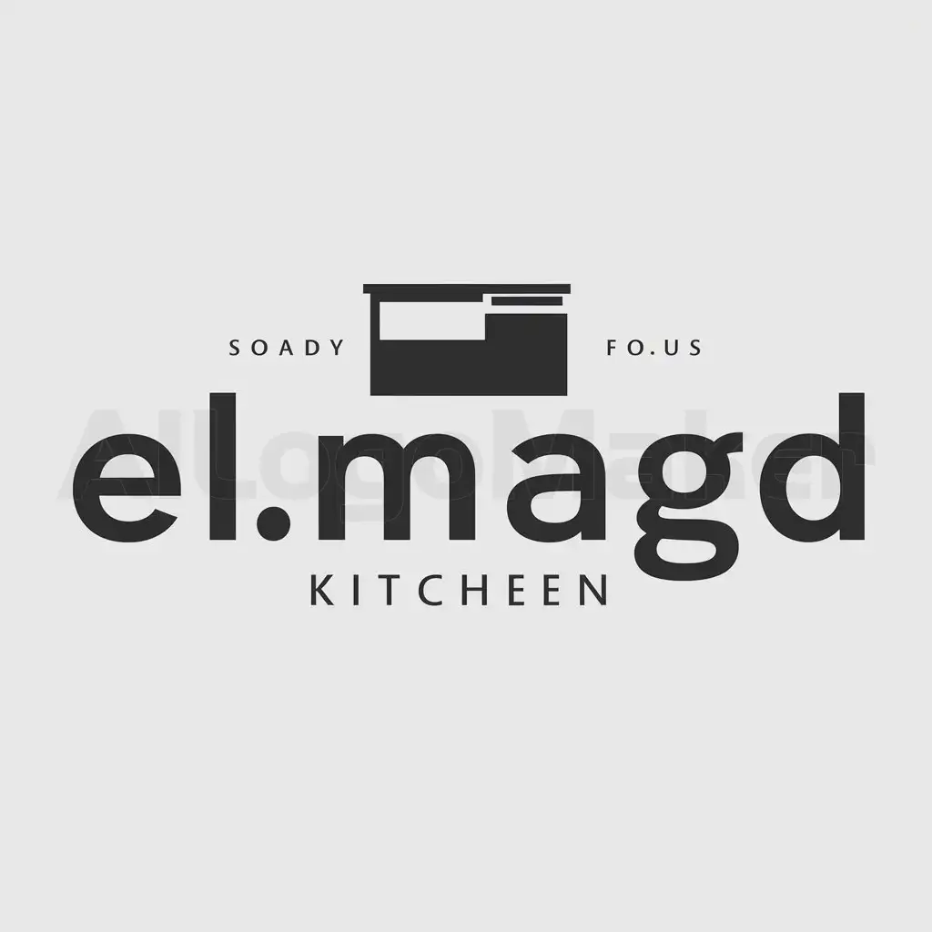 a logo design,with the text "ELMAGD ", main symbol:KITCHEN  ,Moderate,be used in Others industry,clear background