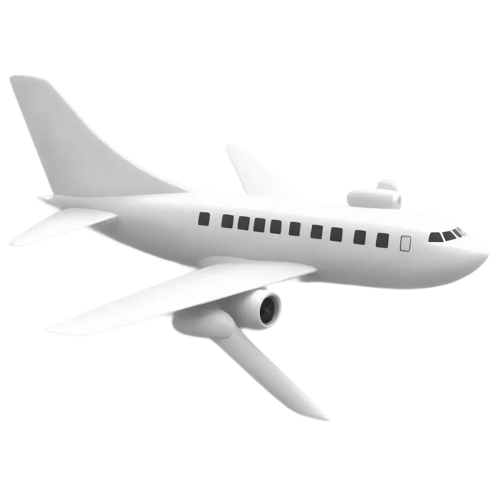 mimic style, white plane, 3D,4k,5D minimalism.