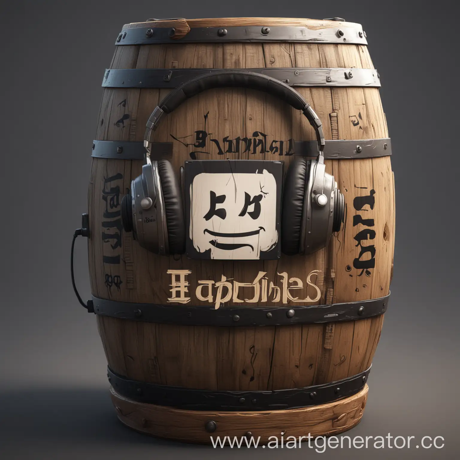 Anime-Style-Barrel-with-Headphones-Barrel-of-Games-Typography