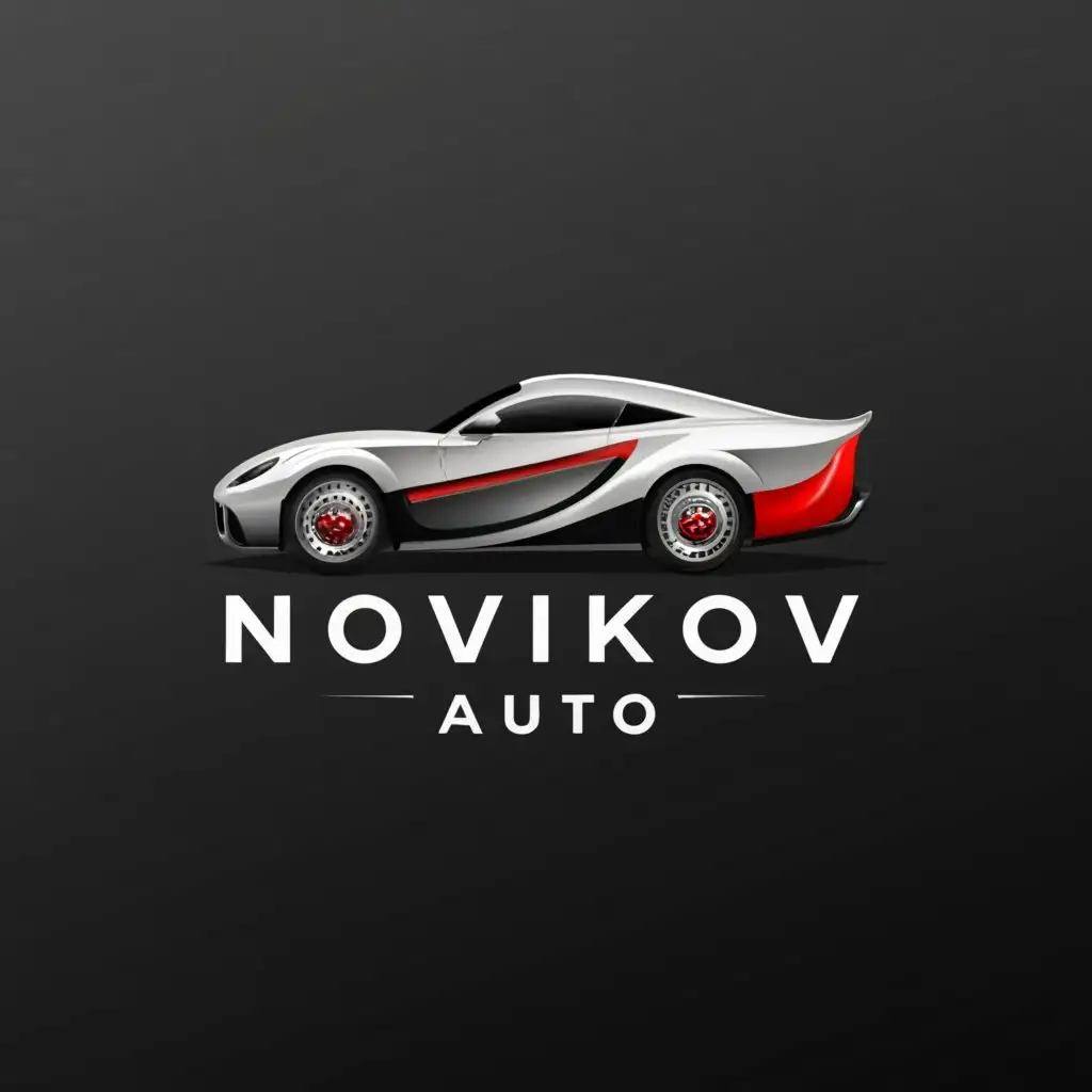 a logo design,with the text "NovikoV Auto", main symbol:car,Moderate,be used in Retail industry,clear background