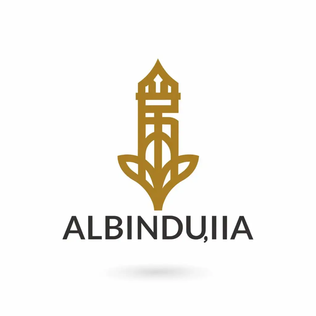 a logo design,with the text "ALBUNDUQIA", main symbol:Venice tower,Minimalistic,be used in Others industry,clear background