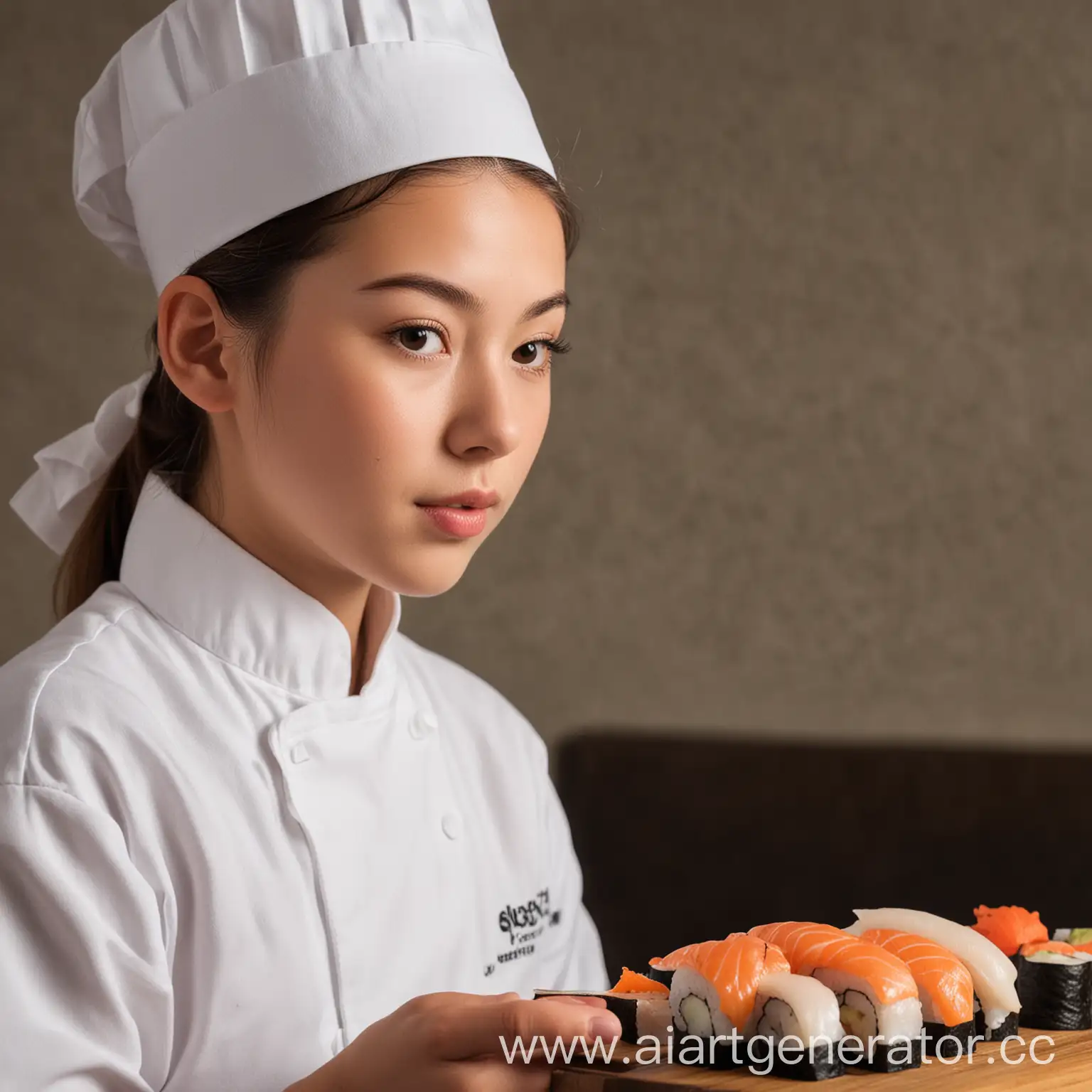 Young-Sushi-Chef-Facing-a-Sushi-Roll-Preparation