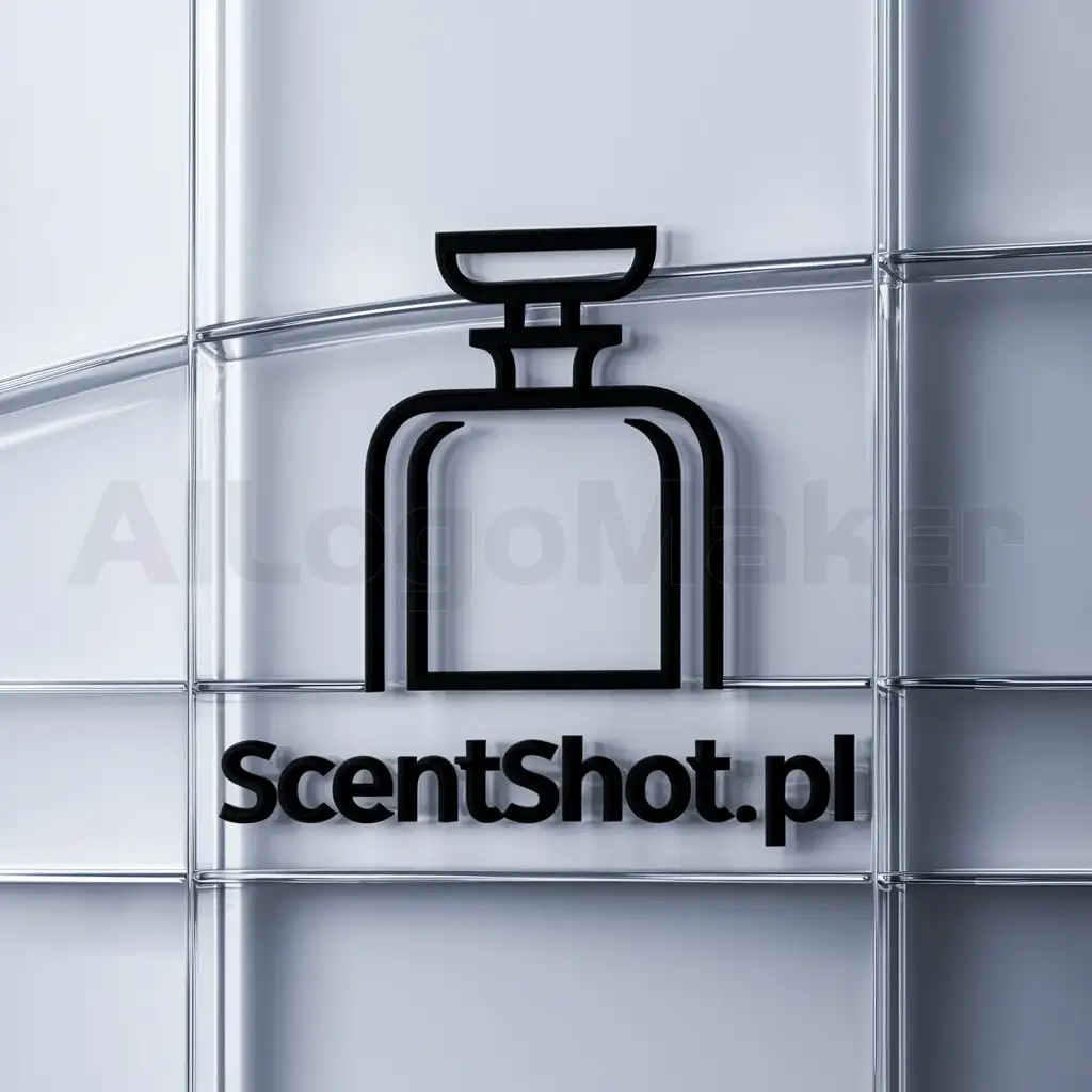 a logo design,with the text "ScentShot.pl", main symbol:Parfume,Minimalistic,be used in Others industry,clear background