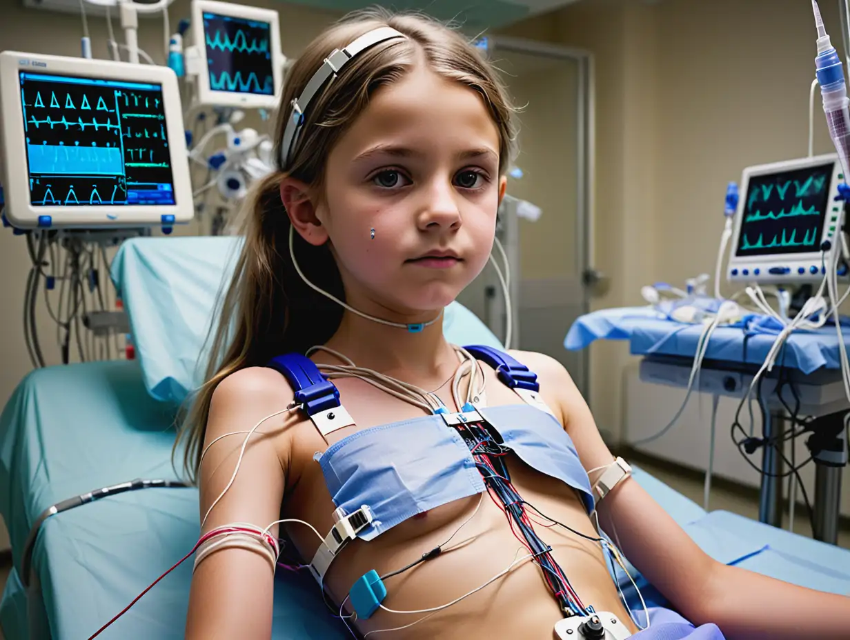 12YearOld-Girl-Undergoing-Hospital-Surgery-Cardiac-Monitoring-and-Electrode-Connections