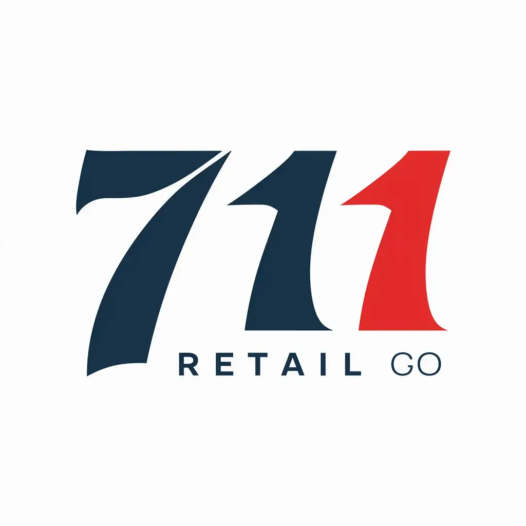 a logo design,with the text "711", main symbol:711,Moderate,be used in Retail industry,clear background