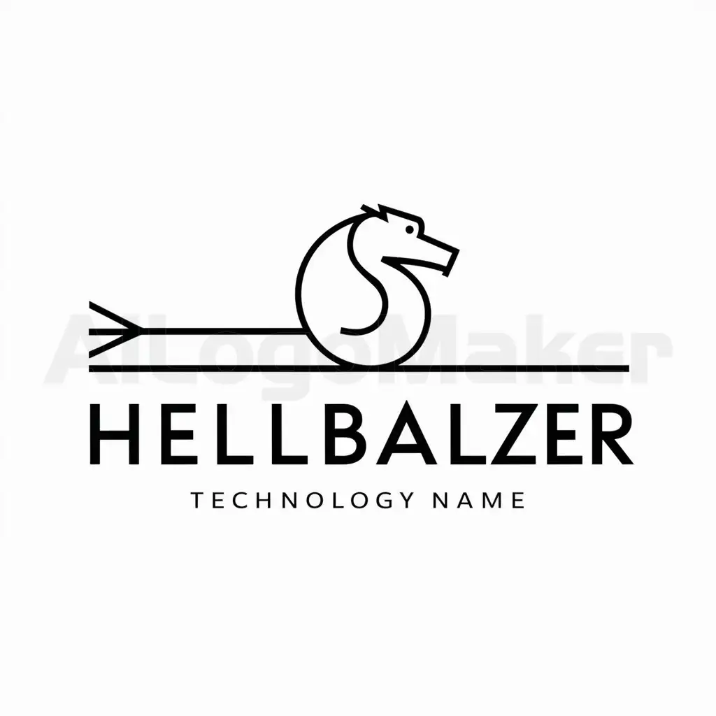a logo design,with the text "hellbalzer", main symbol:zmeya,Minimalistic,be used in Technology industry,clear background