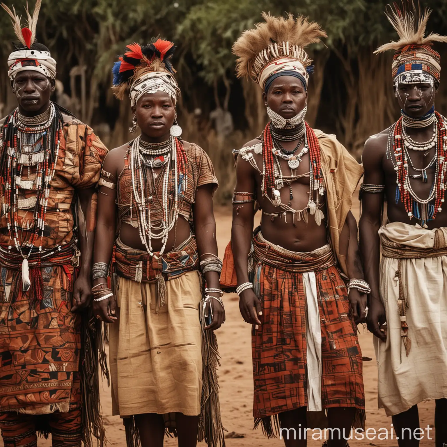 African Indigenous People in Traditional Cultural Attire