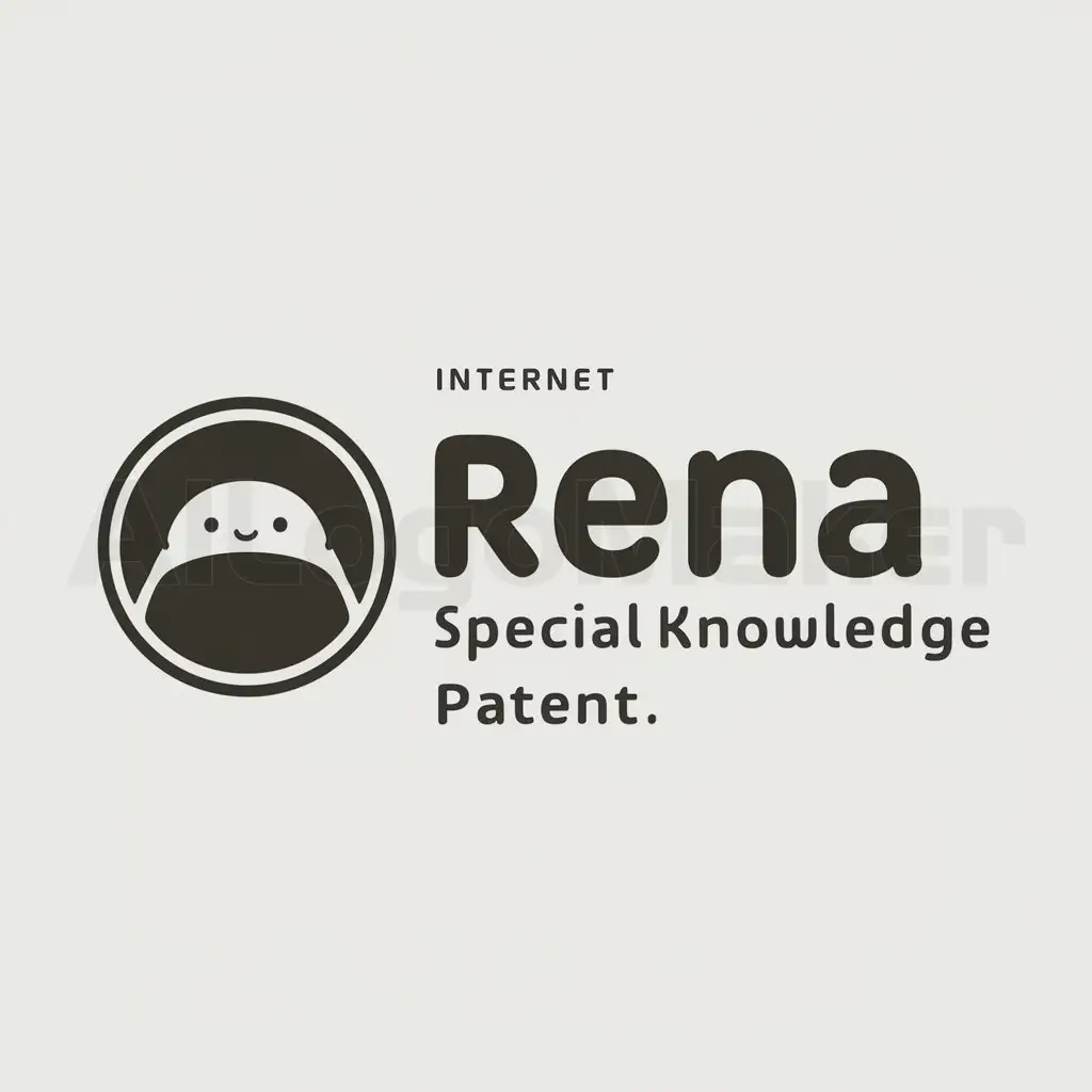 a logo design,with the text "Rena special knowledge patent", main symbol:plain ordinary, suitable for the general public, cute style, chubby,Moderate,be used in Internet industry,clear background
