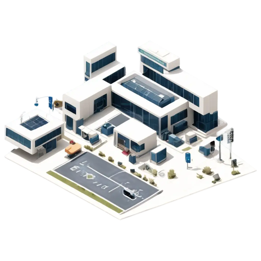 telecommunication design using isometric perspective on a white background