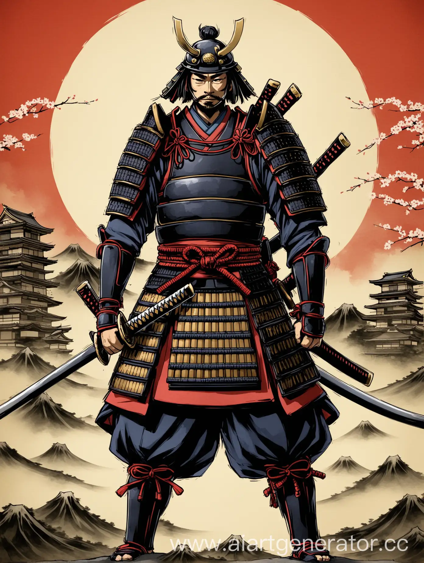 Samurai-Warrior-in-Traditional-Japanese-Setting