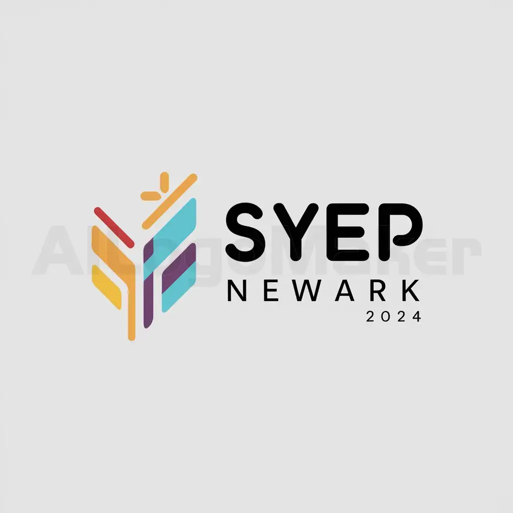 a logo design,with the text "SYEP NEWARK 2024", main symbol: Design logo for Summer Employment Program (SYEP) targeting urban teens in New Jersey, evoking a cool and modern atmosphere using vibrant colors and dynamic shapes reflecting the energy of teenagers. Include symbols of growth, incorporate trendy fonts and contemporary design, and ensure the focus is on job employment. Background should be clear, for use in various industries.,Moderate,be used in 0 industry,clear background