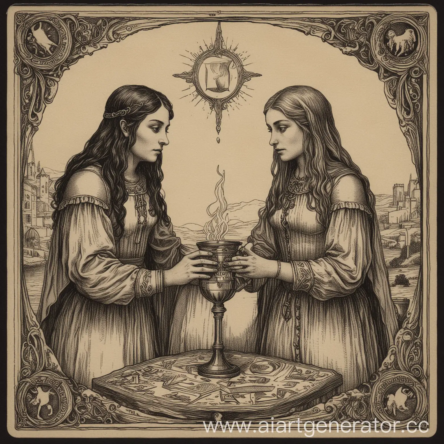 Engraved-Tarot-Card-Two-of-Cups-Album-Cover