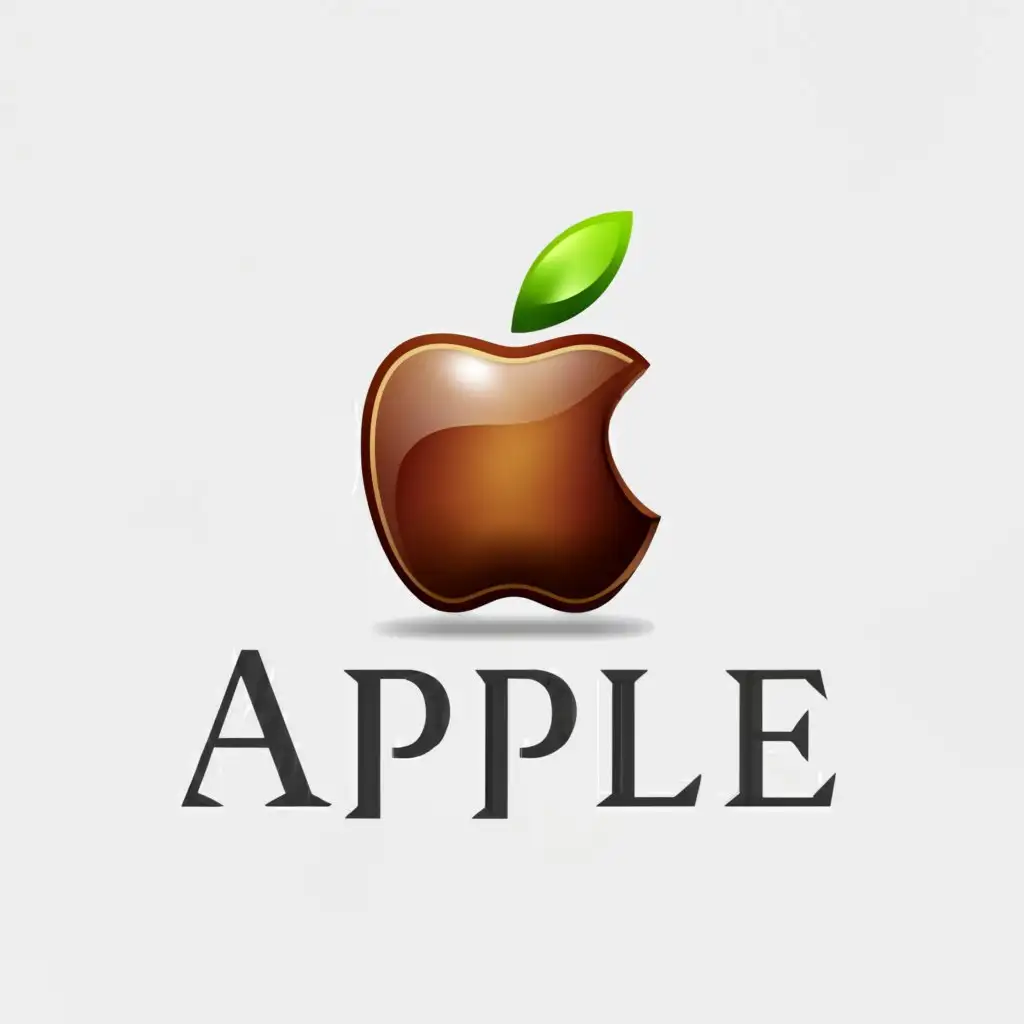 a logo design,with the text "Apple", main symbol:apple,Moderate,be used in Technology industry,clear background
