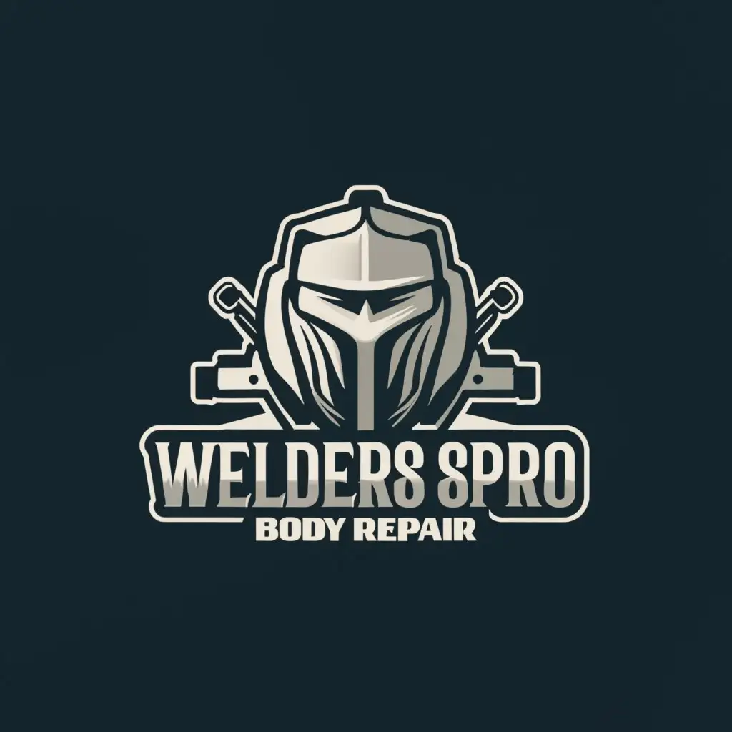 a logo design,with the text "WelderS Pro Body Repair", main symbol:Welding mask,Moderate,be used in Automotive industry,clear background