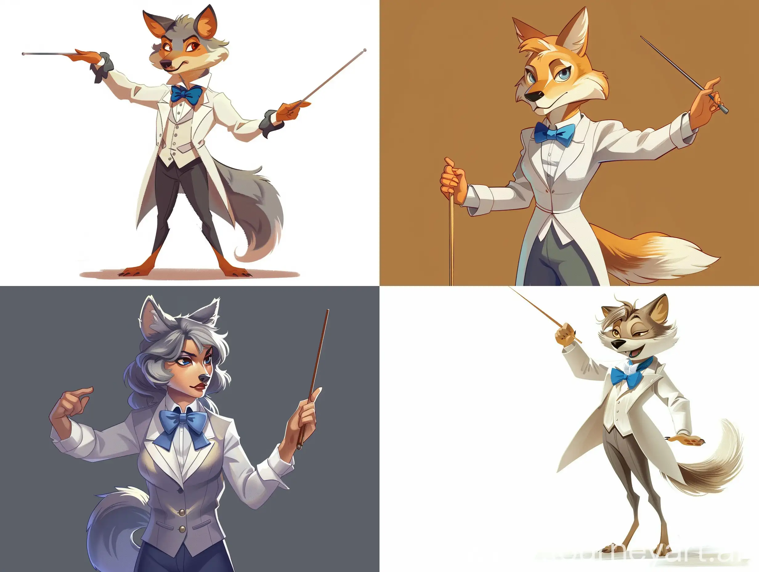 Arctic-Female-Wolf-Conductor-in-White-Tailcoat-and-Blue-Bow-Tie