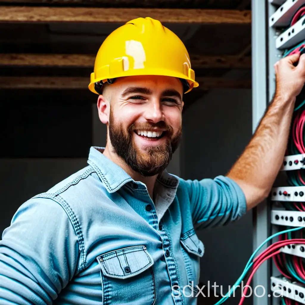 Smiling-Electrician-Installing-Solar-Panels