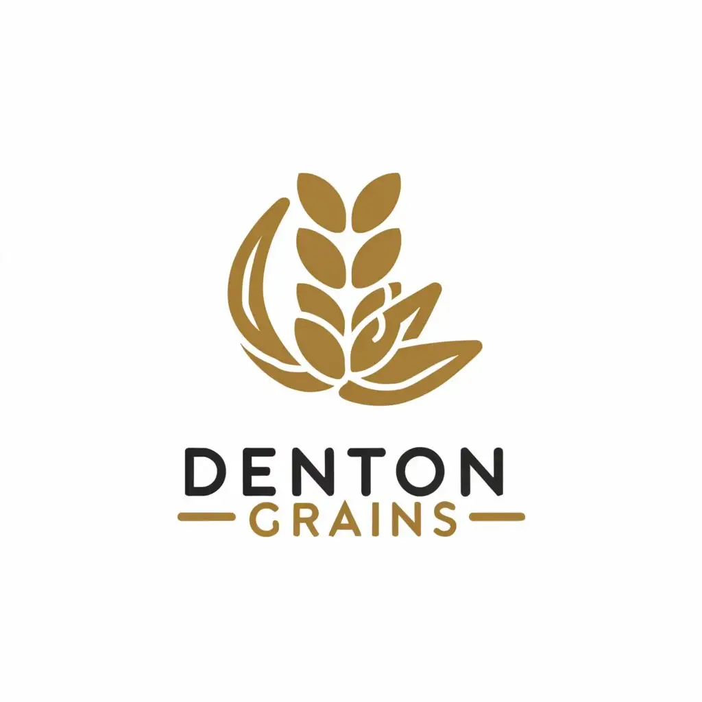 a logo design,with the text "Denton Grains", main symbol:Corn meal,Moderate,be used in Sports Fitness industry,clear background