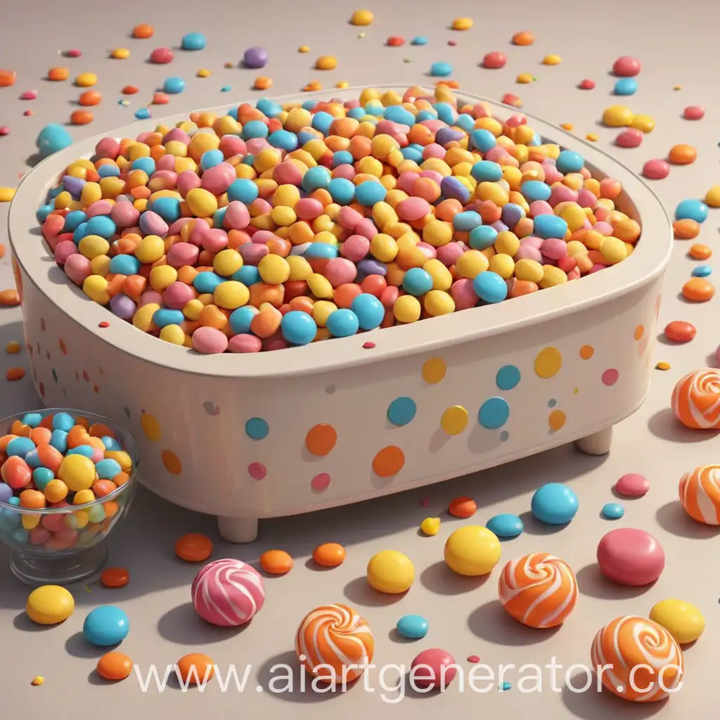 Colorful-Cartoon-Table-with-Oversized-Candies