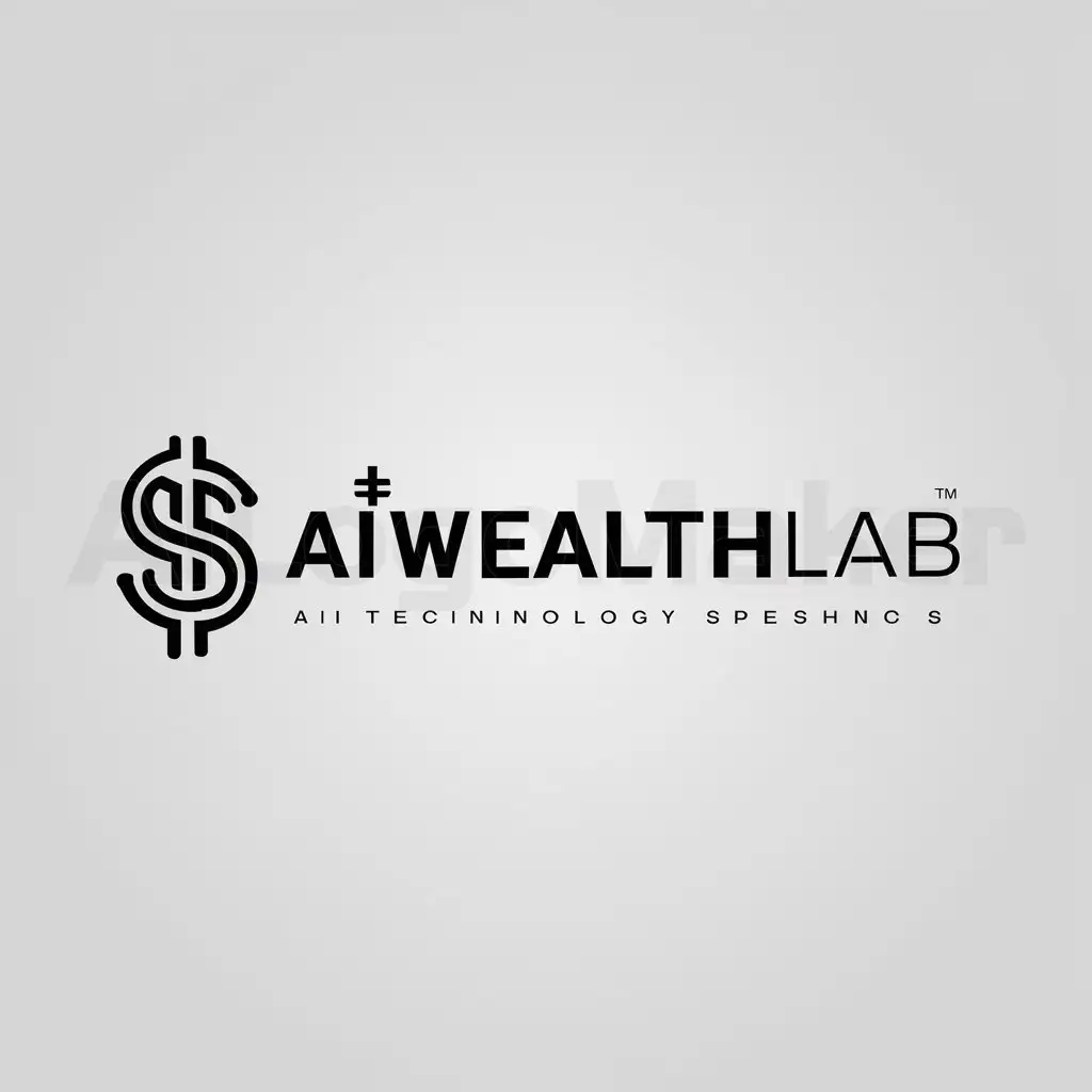 a logo design,with the text "AIWealthLab", main symbol:Dollar and Ai,complex,be used in Technology industry,clear background