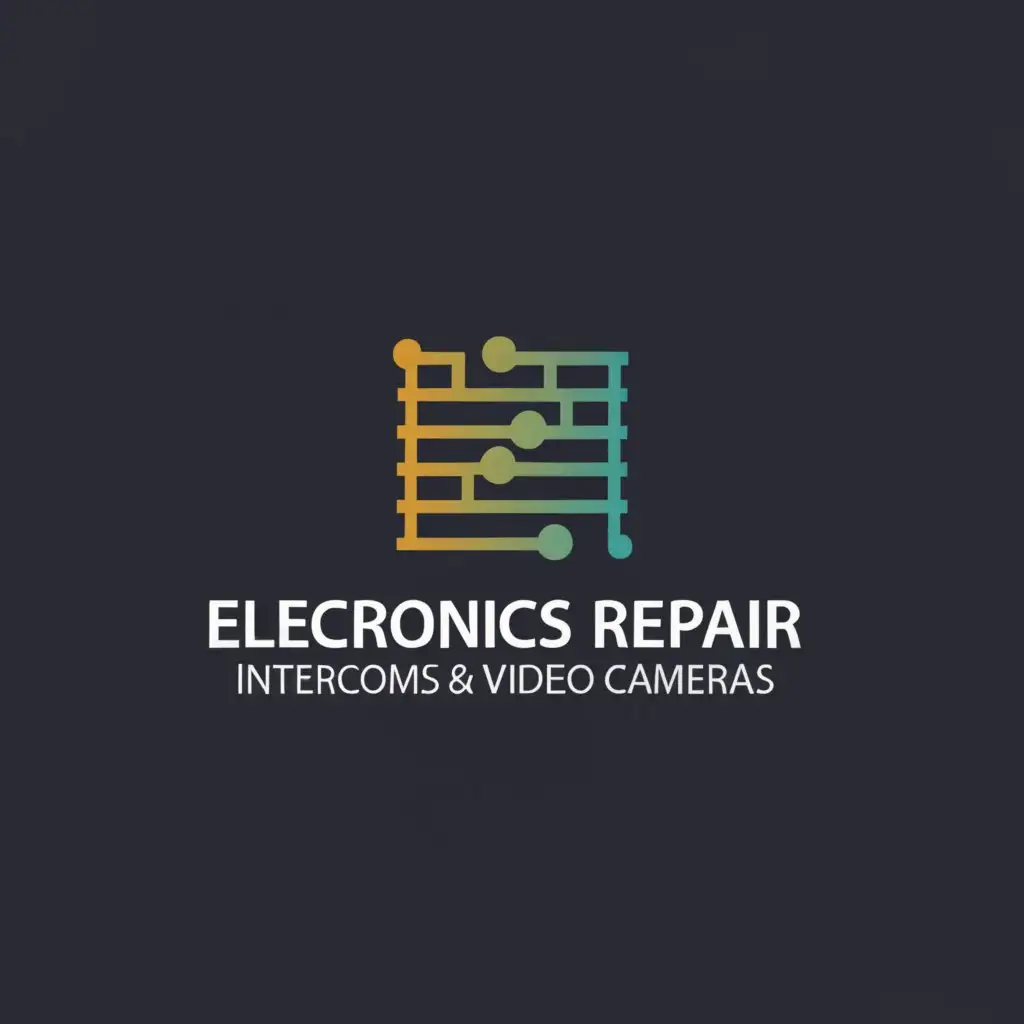 a logo design,with the text "electronics repair intercoms video cameras", main symbol:microchip,Moderate,be used in Technology industry,clear background