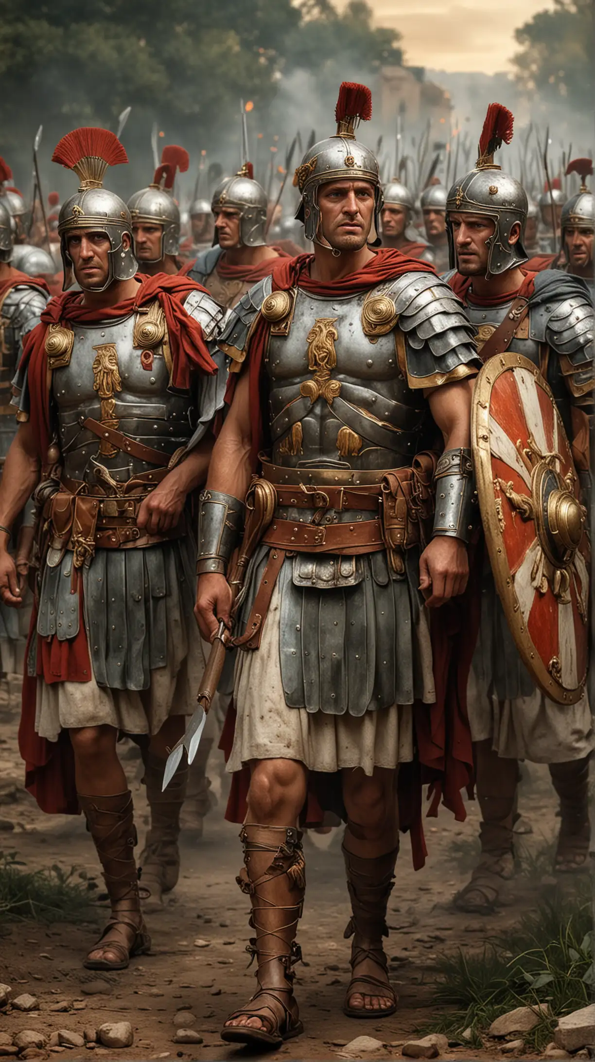 Roman Legionnaires in Epic Battle Formation