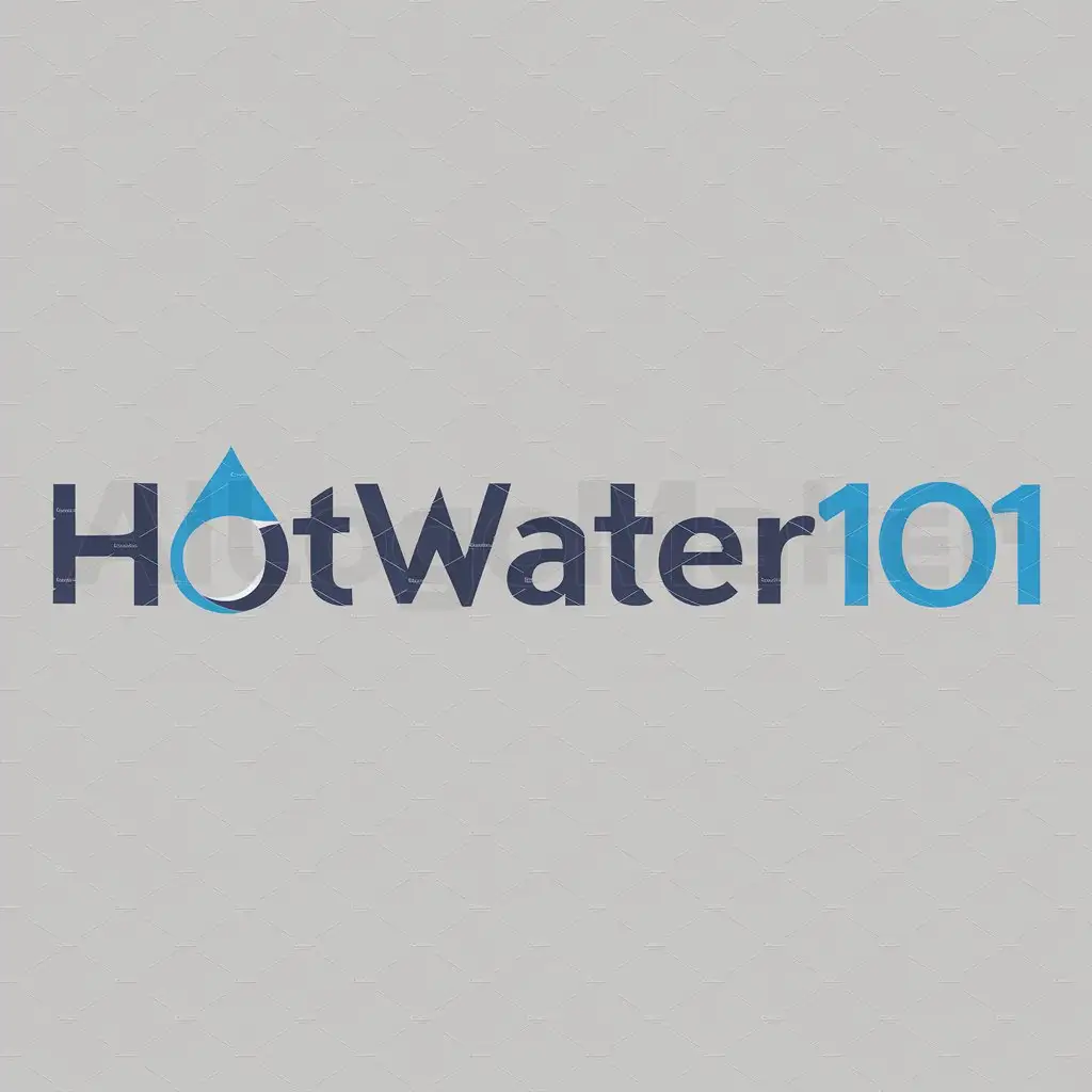 a logo design,with the text "hotwater101", main symbol:water drop,Moderate,be used in Technology industry,clear background