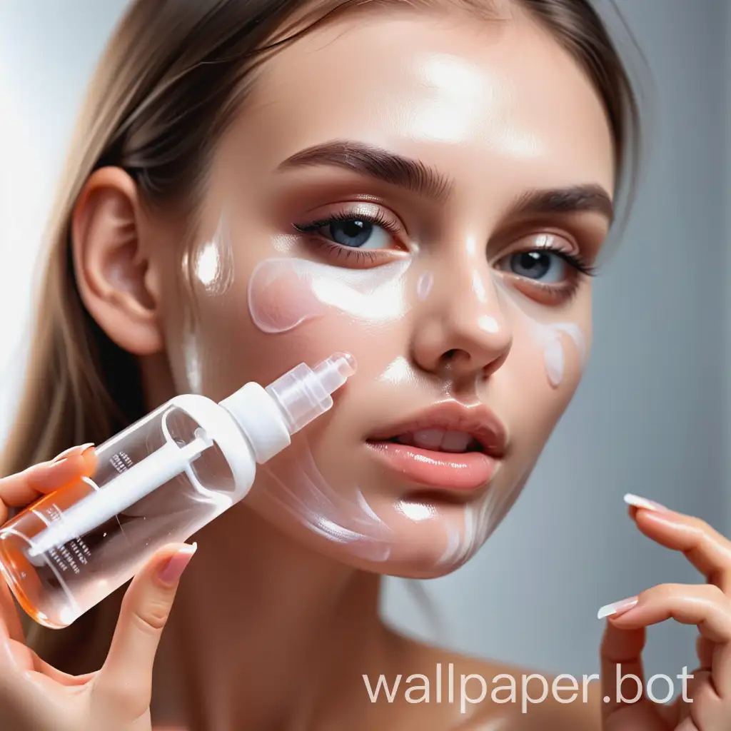 Attractive-Woman-Applying-Transparent-Serum-Spray-for-Detox-Skincare