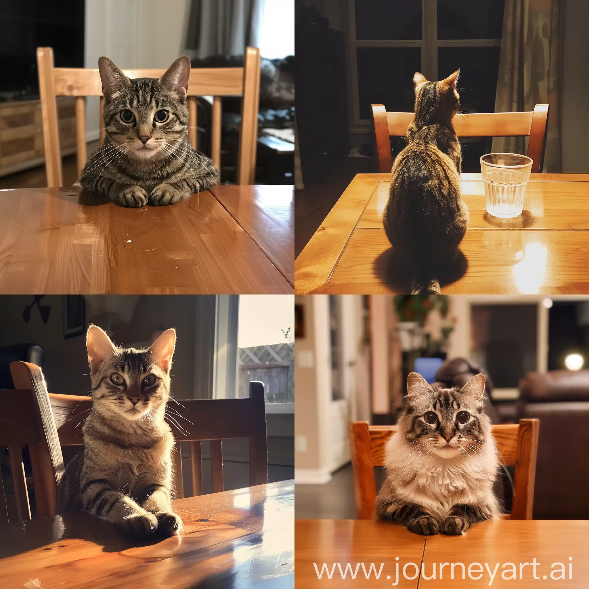 Cat-Sitting-at-Table-Cute-Feline-Mimicking-Human-Behavior