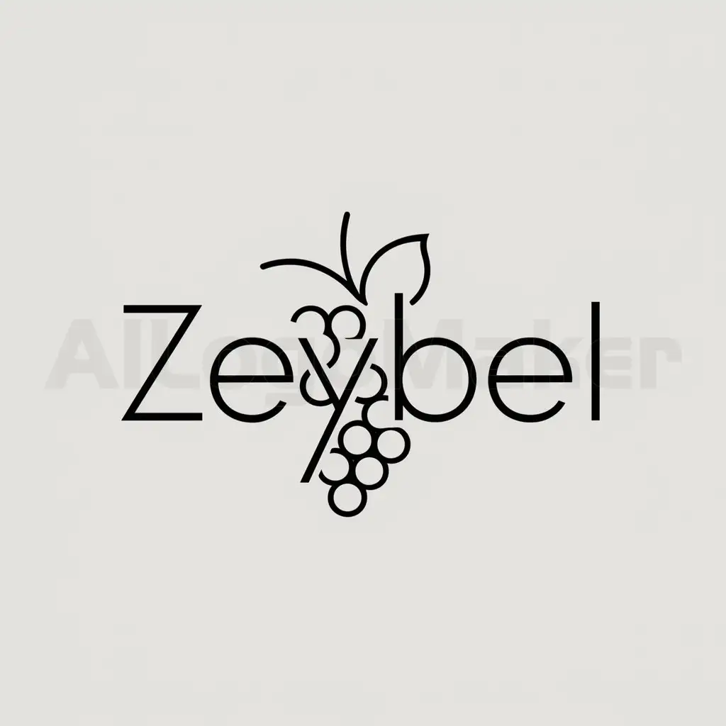 a logo design,with the text "zeybel", main symbol:grapes,Minimalistic,be used in Others industry,clear background