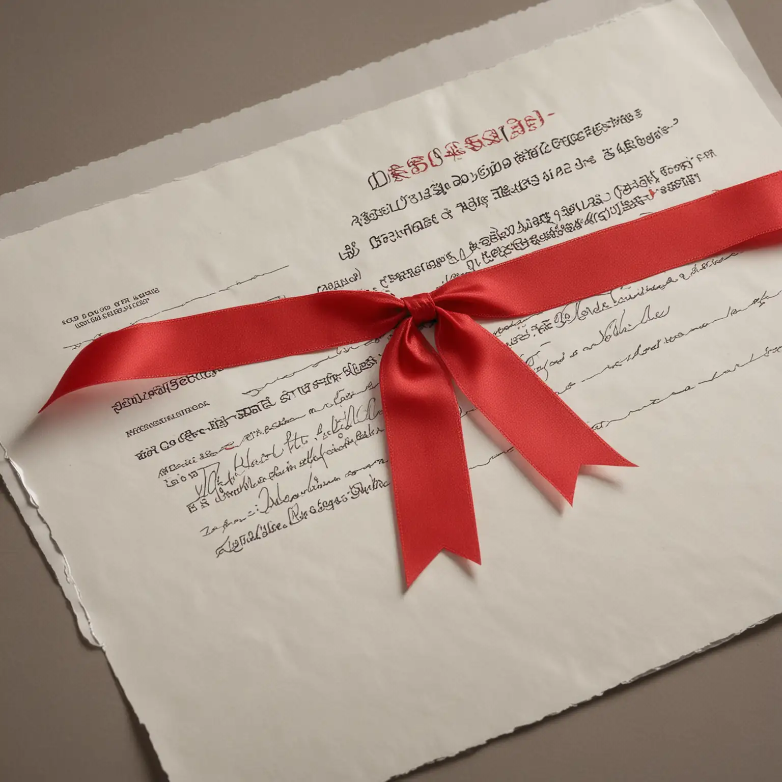 Document with Consular Legalization and Red Ribbon