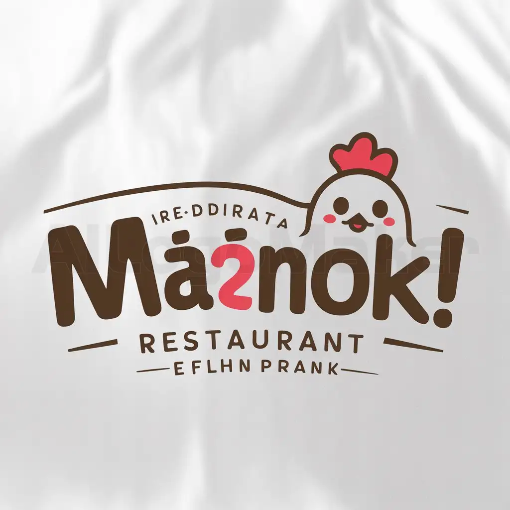 a logo design,with the text "Ma?nok!", main symbol:cute chicken,Moderate,be used in Restaurant industry,clear background